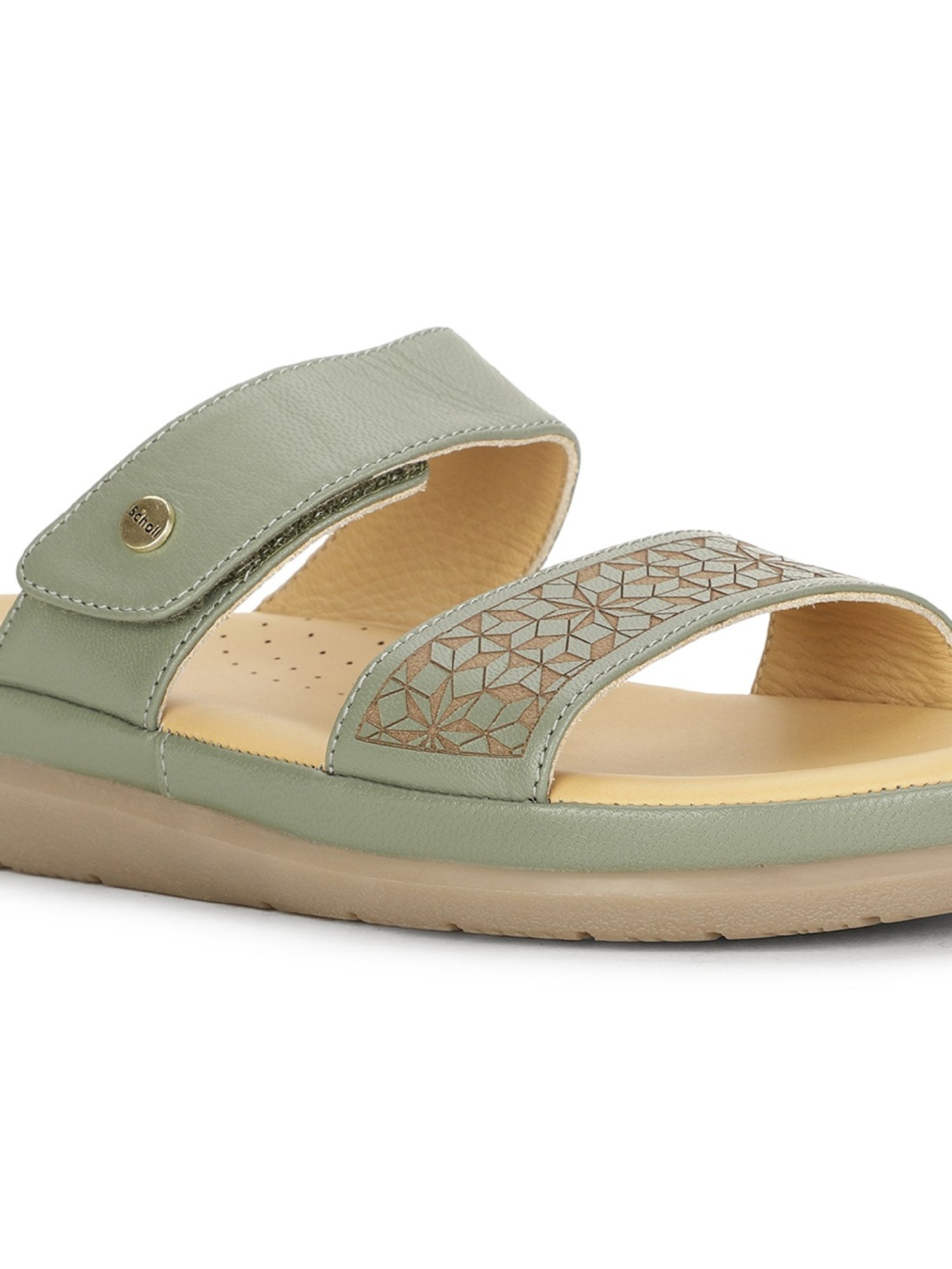 Scholl by Bata Women's RAYA Green Thong Wedges