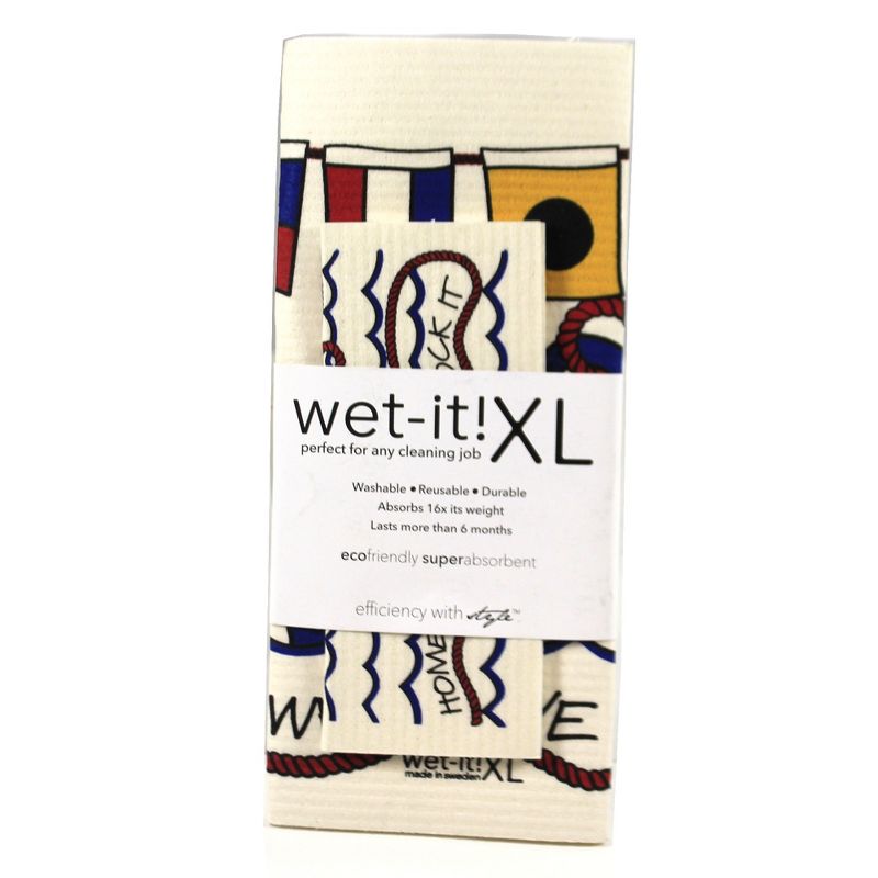 Swedish Dish Cloth 11.75" Dock-It Xl And Wet-It Set Absorbent Cleaning Cloth Eco Friendly  -  Dish Cloth