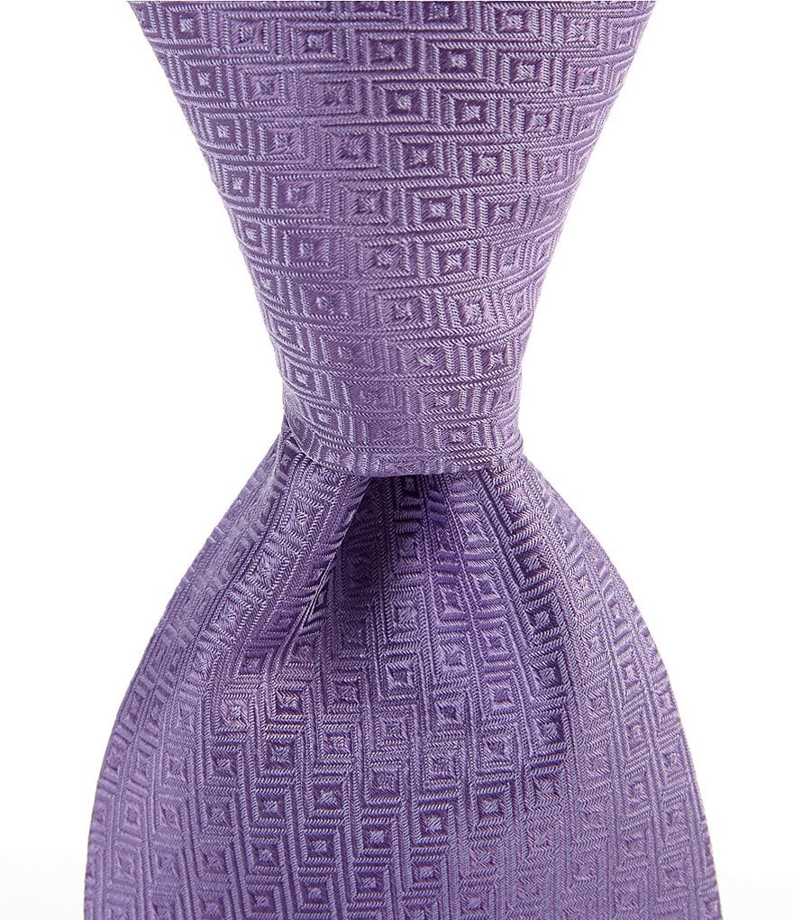 Roundtree & Yorke Big & Tall Carlisle Stripe Traditional 3 3/8#double; Silk Tie