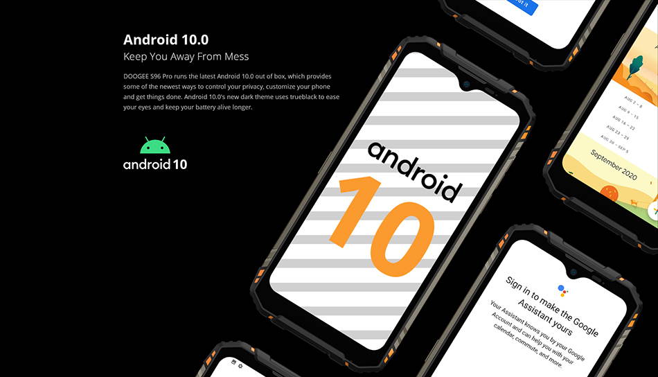 DOOGEE S96 Pro 8GB + 128GB Smartphone with Night Vision Camera Helio G90 Phones 4G Dual SIM 48MP+20MP+16MP Camera Android 10 6350mAh Battery IP68/IP69K Waterproof GPS/NFC