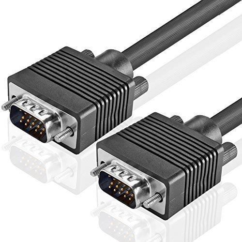 TNP Premium VGA to VGA Cable (75 Feet) HD15 Male to Male M/M VGA SVGA UXGA Extension Wire Cord for LCD LED Monitor TV HDTV Display Projector
