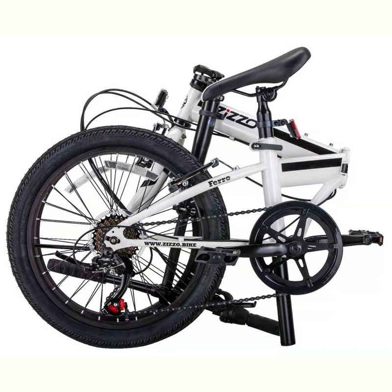 ZiZZO Ferro 7-Speed Steel 20" Folding Bike - White