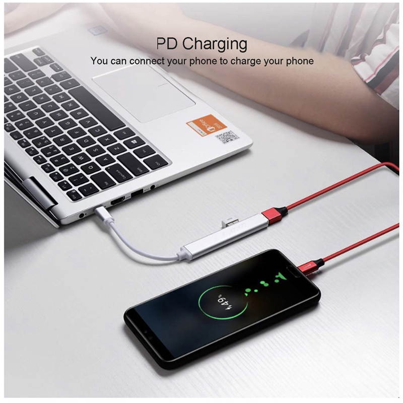USB 3.0 Hub, Portable SuperSpeed 4 Port USB 3.0 Hub with Built-in Cable , USB Extension Multi-function USB Dock Hot Swapping Support for  Mac, PC, USB Flash Drives and Other Devices