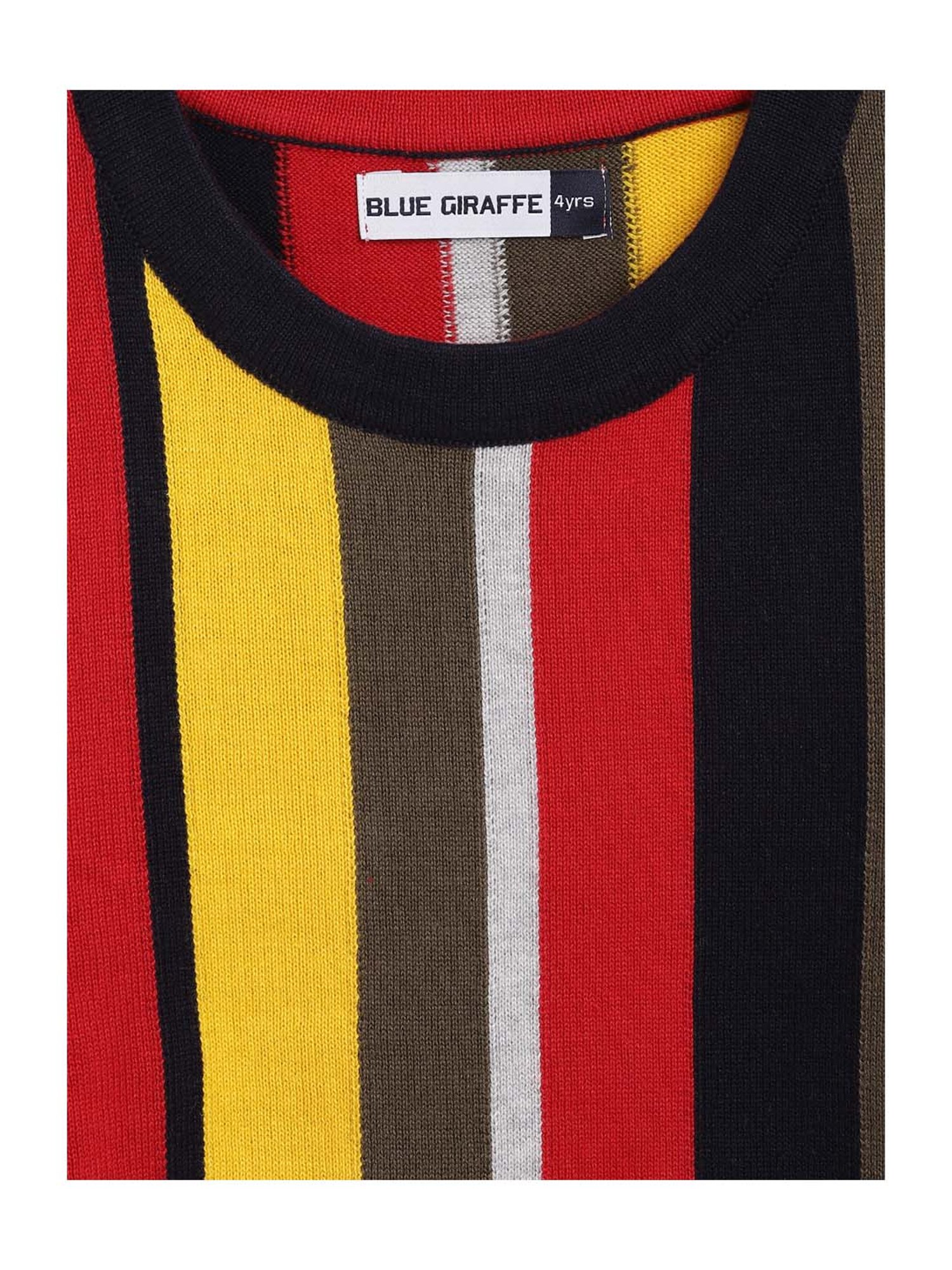 Blue Giraffe Kids Multicolor Cotton Color Block Pattern Sweater