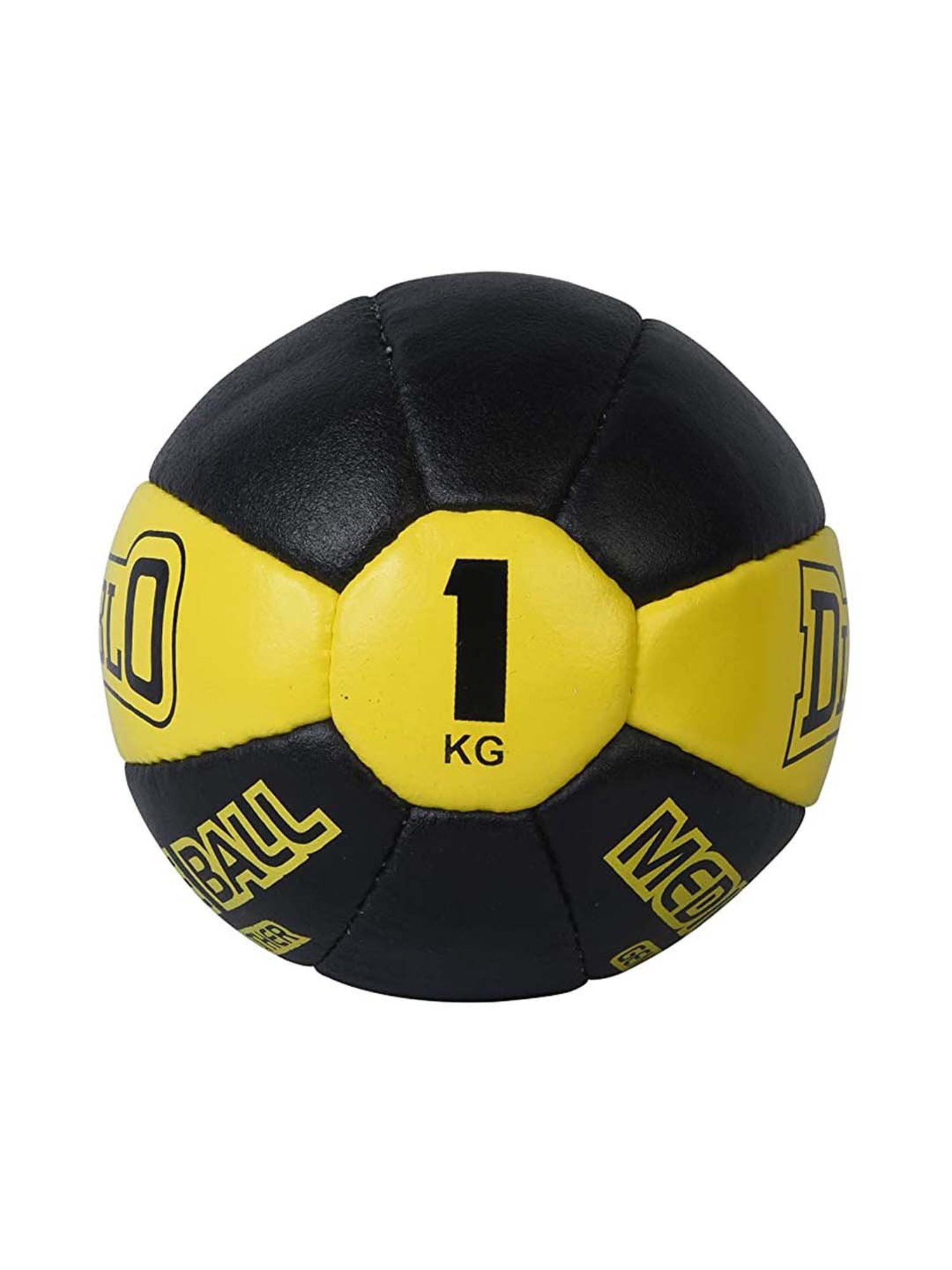Diablo Black & Yellow Genuine Leather No Bounce Medicine Ball (1kg)