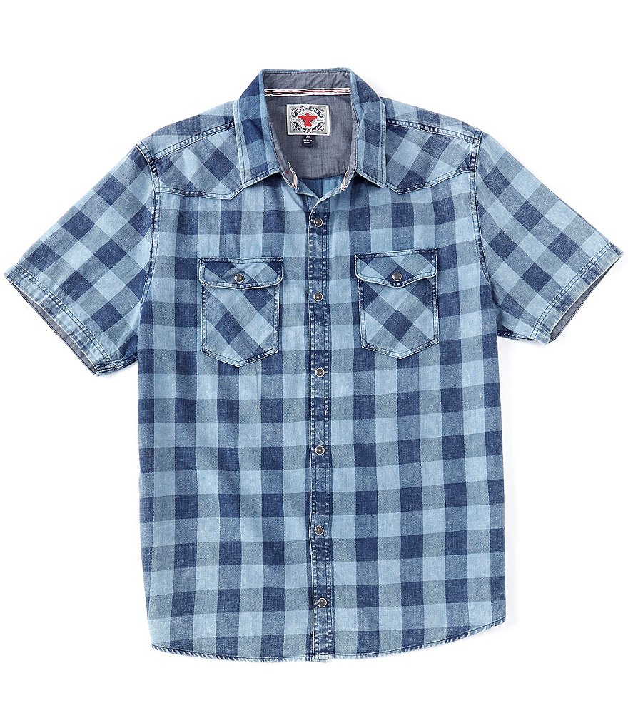 Flag and Anthem Mclennan Vintage Short-Sleeve Plaid Snap-Front Shirt