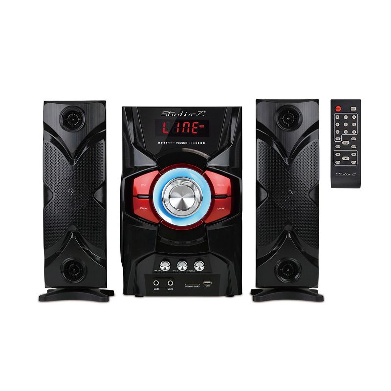 Studio Z 2 x ZMX-3000 3 Piece Home Audio Music Sound System with 3 Inch Speakers, Remote Control, and 6.5 Inch Subwoofer (2 Pack)