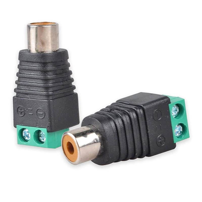 RCA Connector,  10-Pack Phono RCA Male & Female Plug to AV Screw Terminal Audio/Video Connector Adapter for CCTV Security Camera System