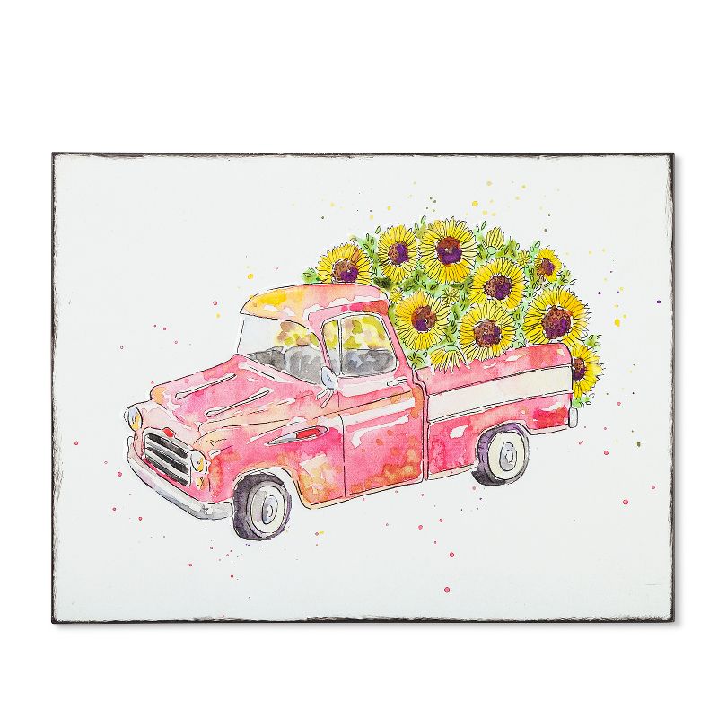 Lone Elm Studios Set of 3 Assorted Metal Embossed Truck Wall D'ecor