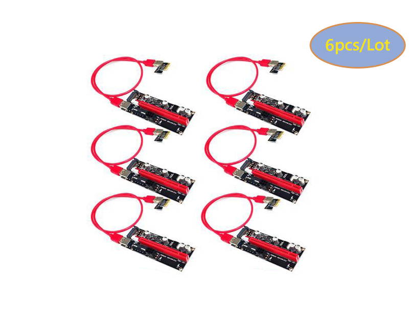 Mining Dedicated Graphics Card Extension Cable Adapter with SATA Cable X1 to X16 PCIe Riser Cable 60cm USB 3.0 Cable,PCI Express X1 to X16 GPU Mining Card, SATA,6Pin and Molex 3 Power Options-2pcs/Lot