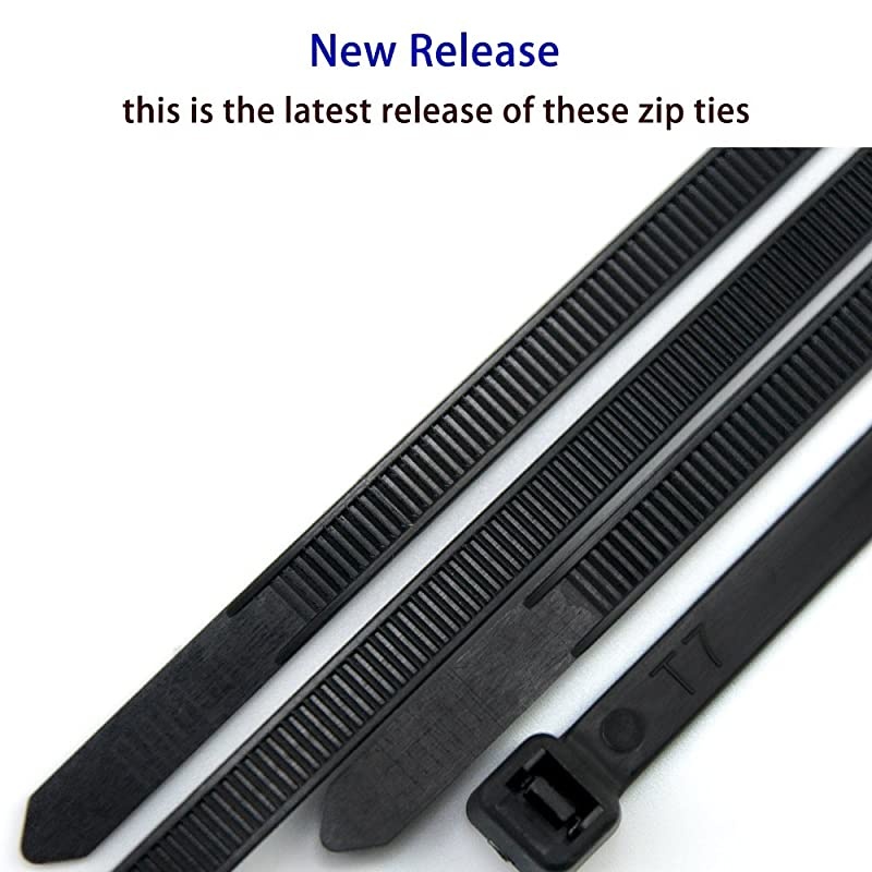 Ties 12 Inch, Zip Ties 12 Inch with 50 Pounds Tensile Strength, 100 Pieces, Black