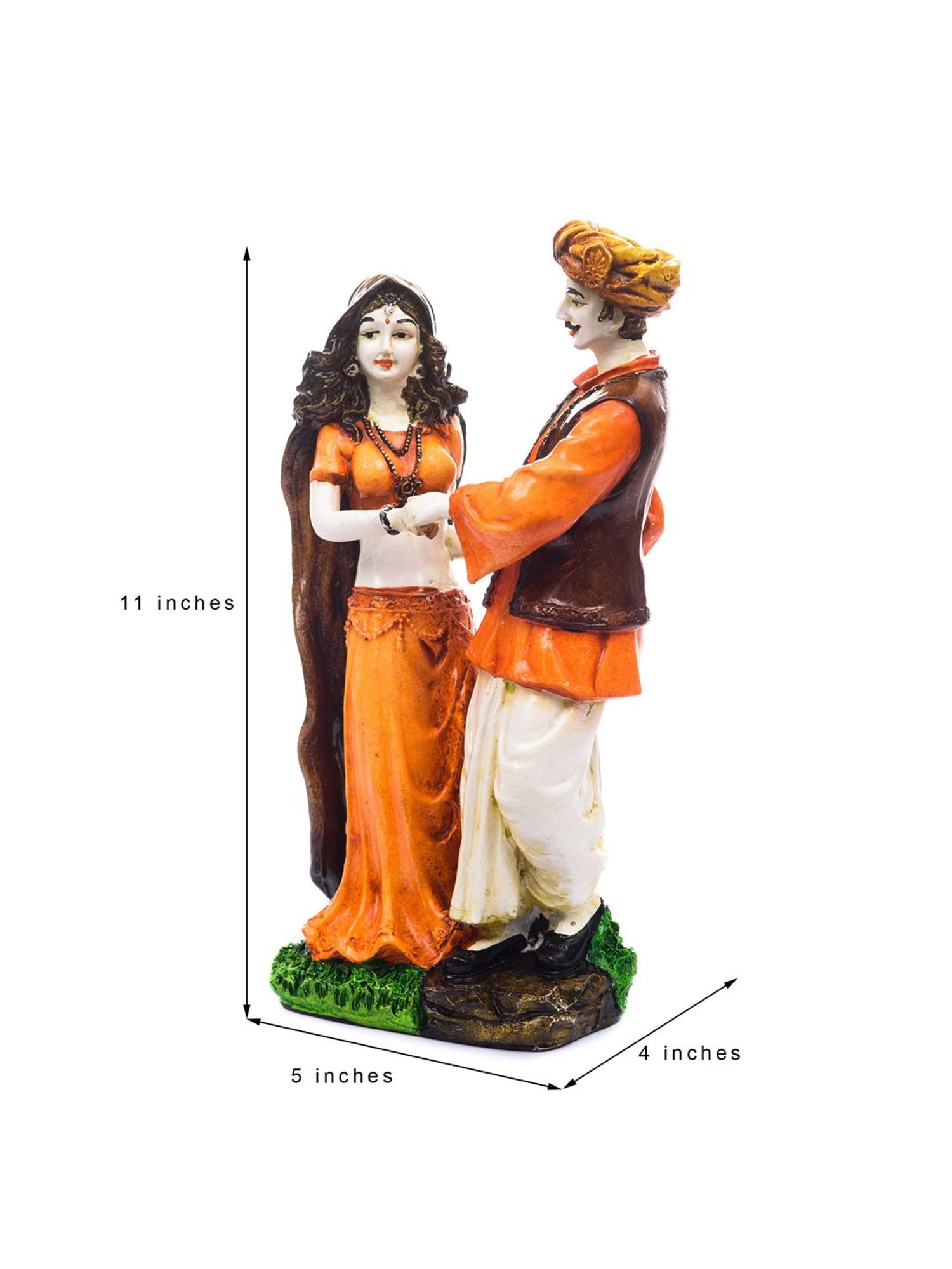 eCraftIndia Handicraft Showpiece Home Decor Rajasthani Man and Women Statue Decorative Gift