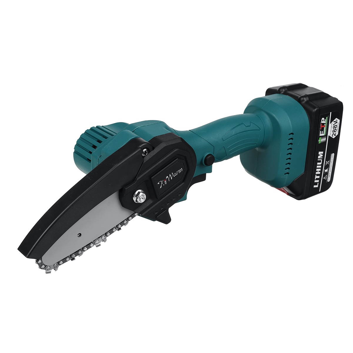 4Inch Portable Electric Pruning Saw Rechargeable Woodworking Chain Saw W/ 1/2pcs Battery-Two Batteries