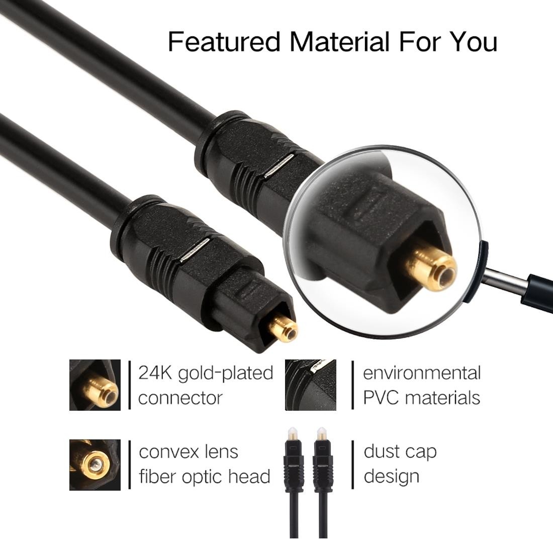 EMK 30m OD4.0mm Toslink Male to Male Digital Optical Audio Cable