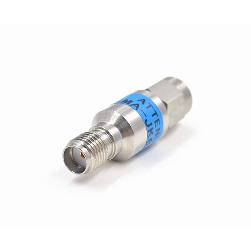 SMA Attenuator, 2W 2 Watts SMA Male to Female DC-6.0GHZ 50ohm Stainless Steel coaxial Power Reducer Blocker (2W, 20db)