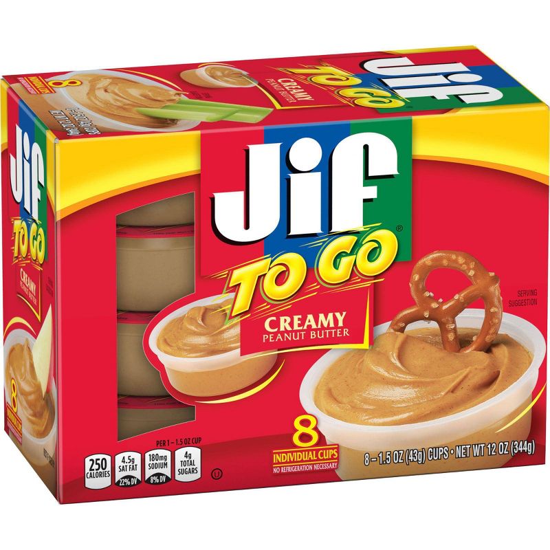 Jif To Go Creamy Peanut Butter - 12oz/8pk