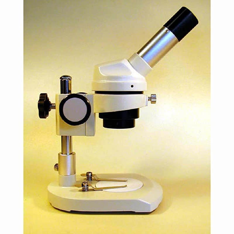 K104 Elementary StereoDissecting Microscope 10x Widefield Eyepiece 20x Magnification Reversible BlackWhite Stage Plate HeavyDuty Frame