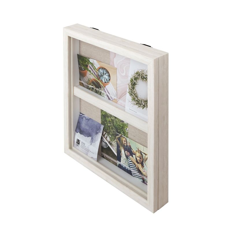 13" x 15" Ledge Portrait Photo Display with Real Linen Backer White - Loft By Umbra
