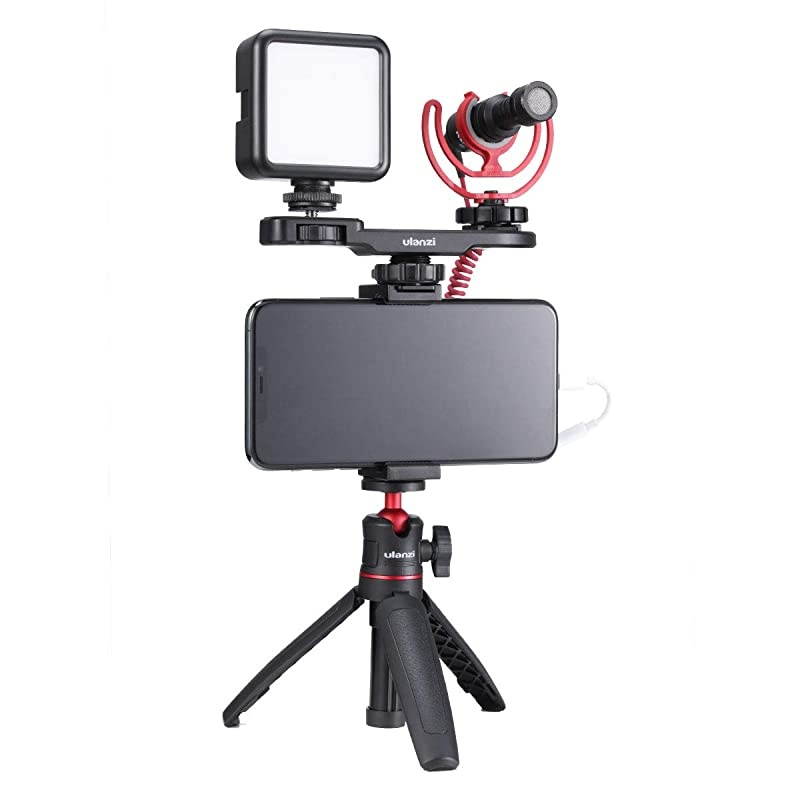 MT-08 Mini Extendable Handheld Tripod Compatible with iPhone/Samsung/Google Smartphone Clamp for Travel Vlogging Compact Travel, 1/4" Tripod Head