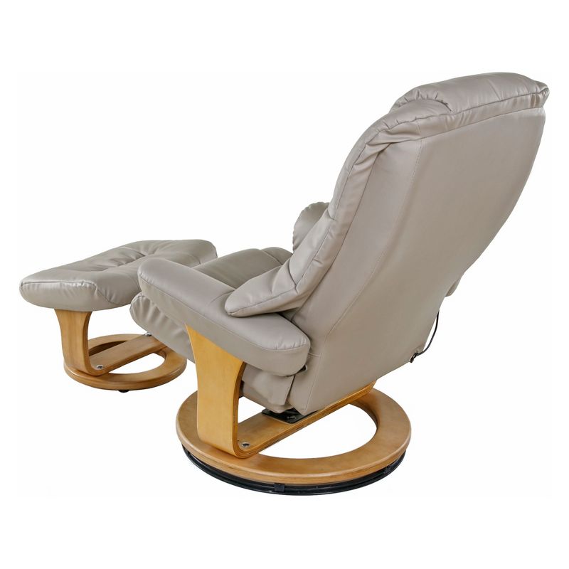 Plush 8 motor massage Leisure Recliner with Ottoman Beige - Relaxzen