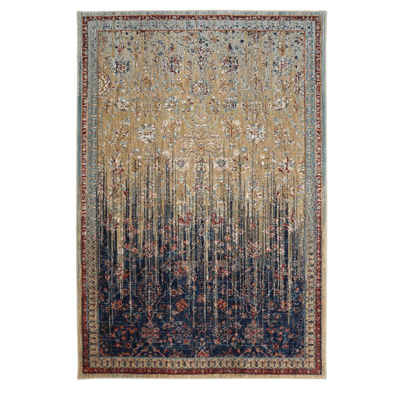 Gold Floral Woven Area Rug 5'X7' - Karastan