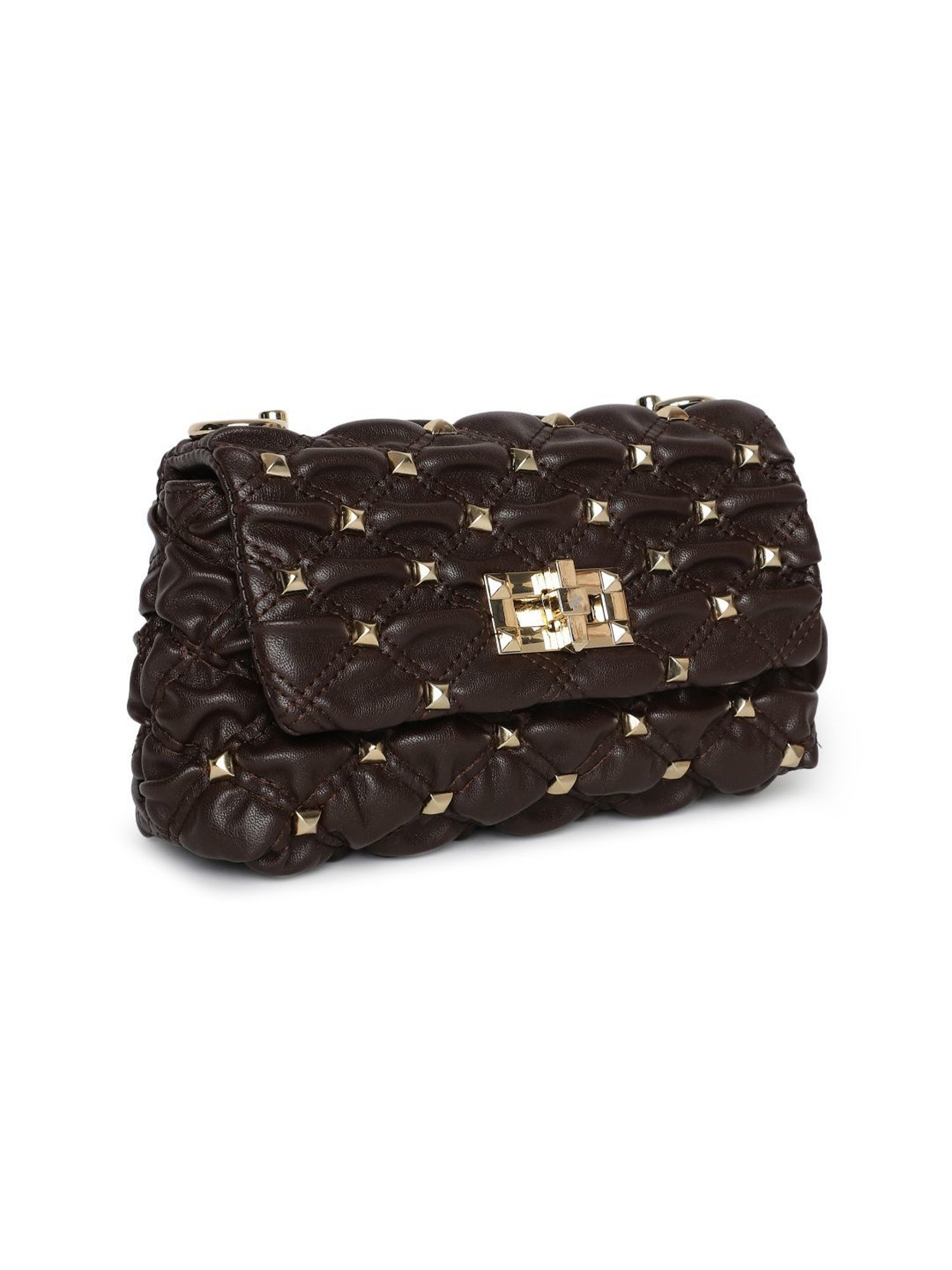 Beverly Hills Polo Club Brown Studded Medium Cross Body Bag