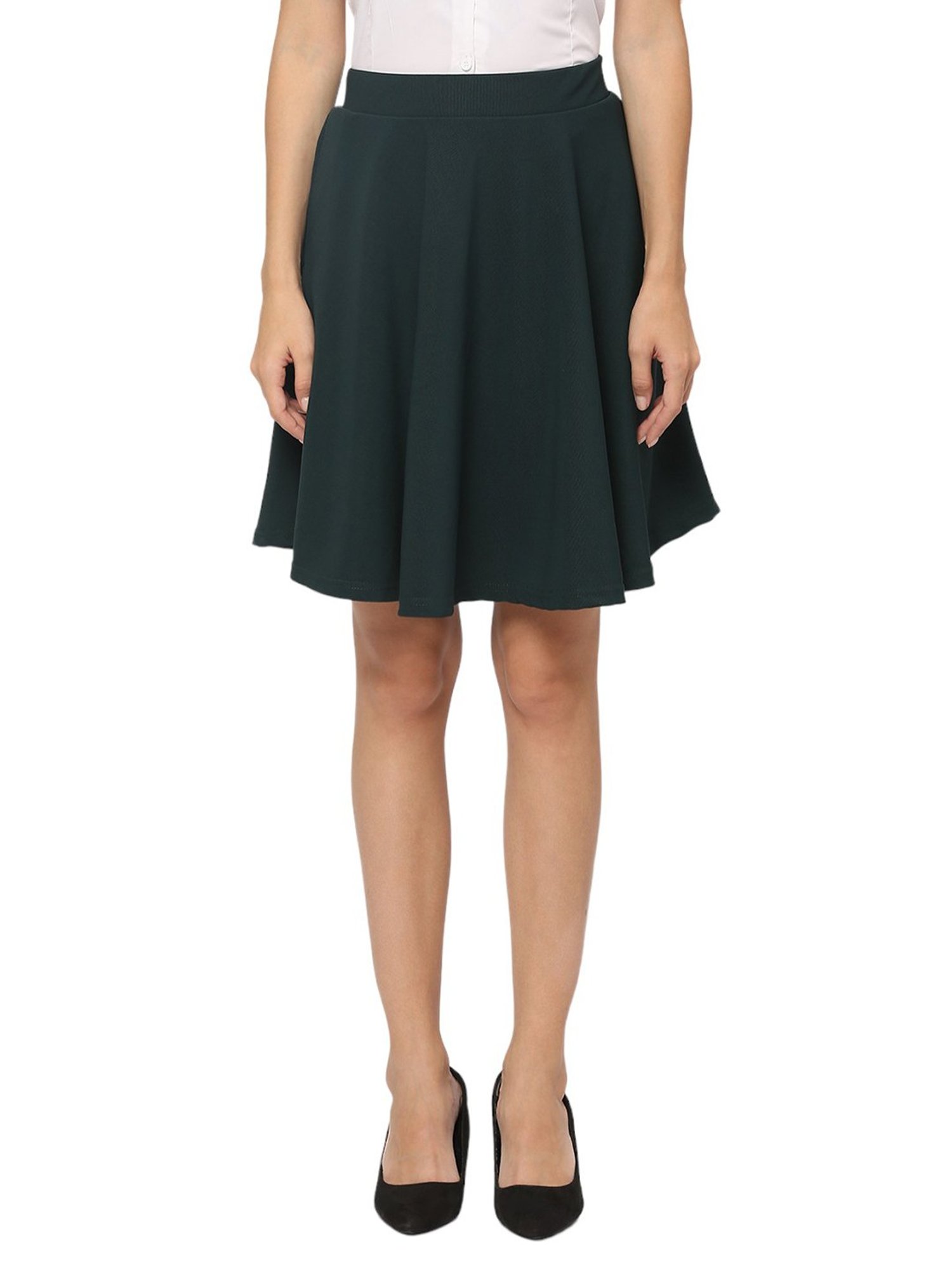 Smarty Pants Dark Green Cotton Mini Skirt