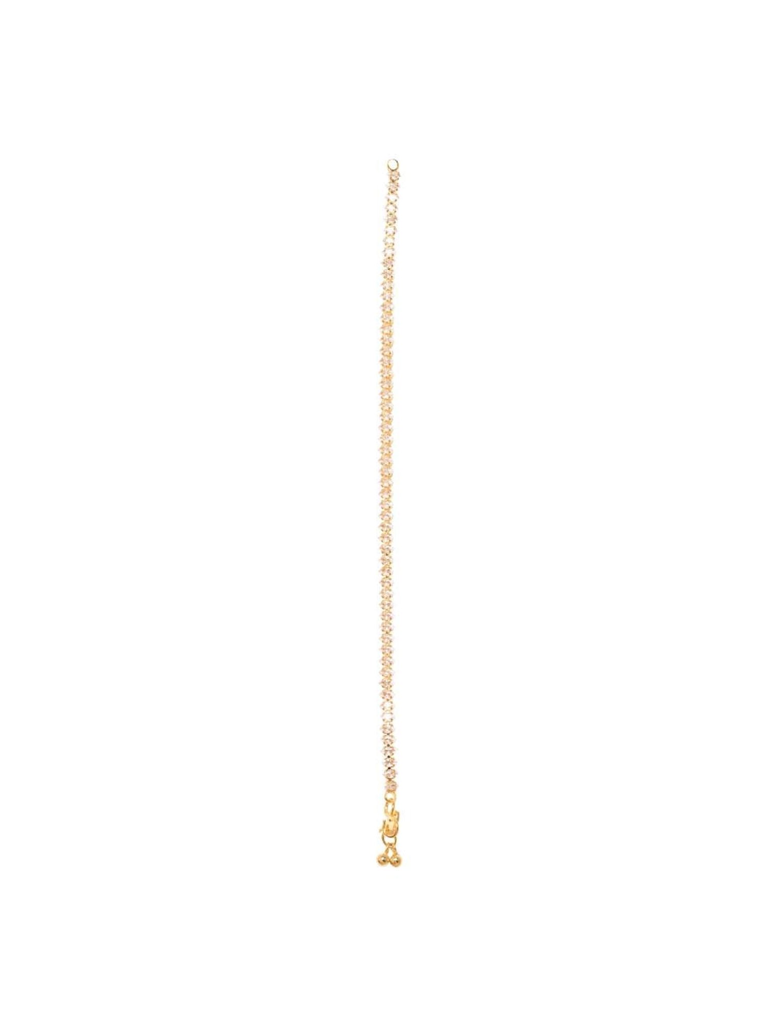 Saraf RS Jewellery Gold-Plated White AD Studded Modern Payal Anklets - Set of 2