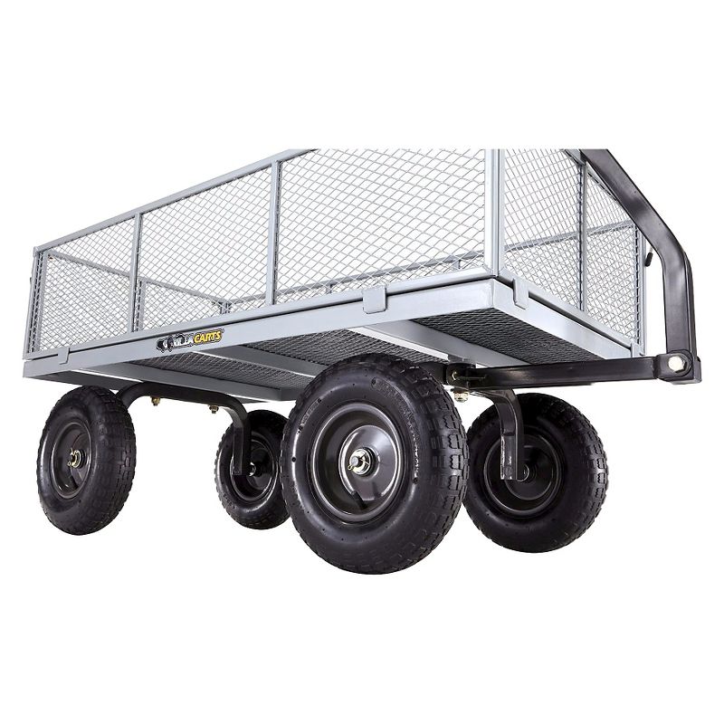 Gorilla Carts Heavy Duty Steel Utility Cart with Removable Sides and Pneumatic Tires Capacity