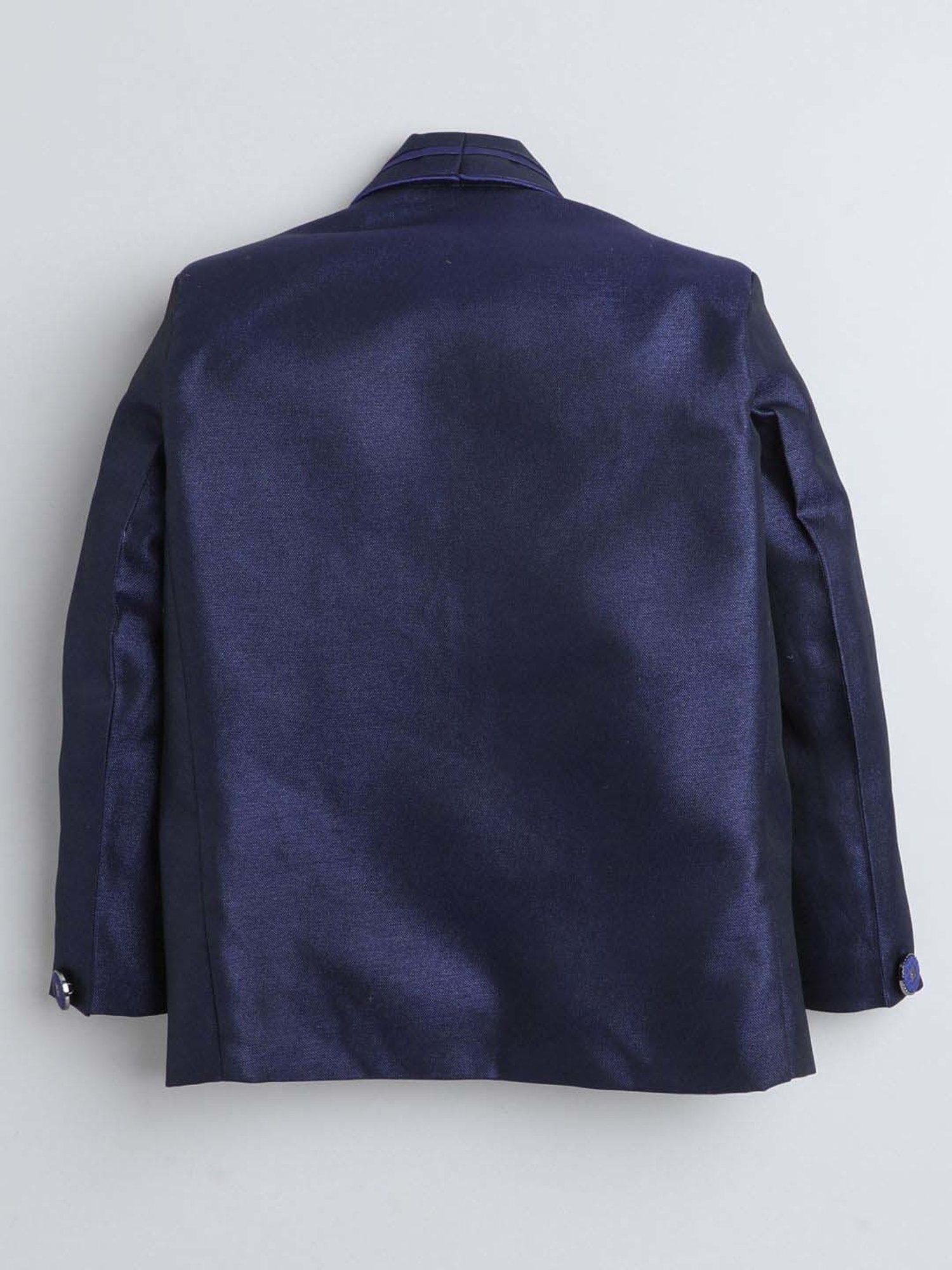 Fourfolds Boys Royalblue Solid Full Sleeves Suit Set