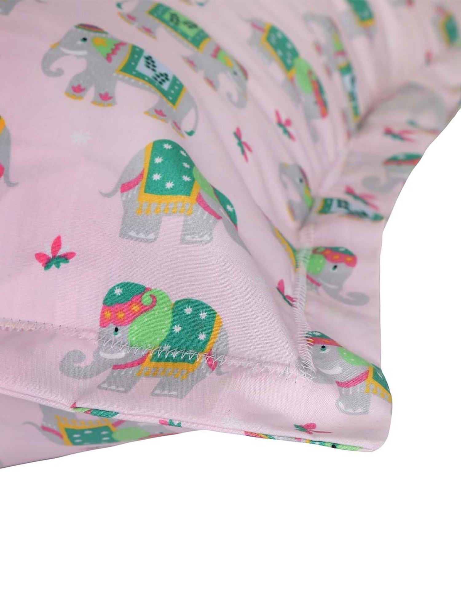 Nigh Nigh Elephant Baby Pink Cotton 300 TC Kids Bed Linen Set