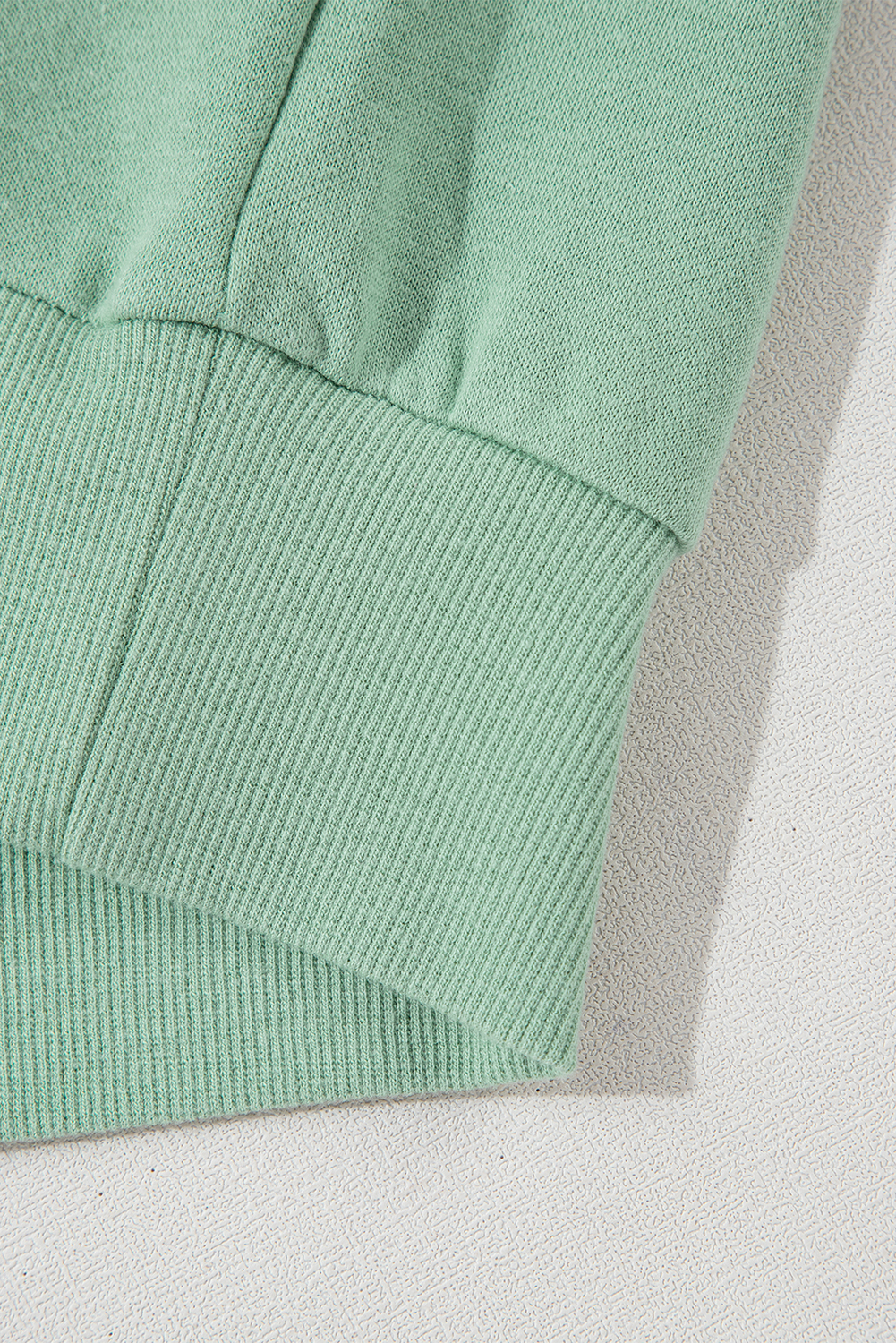 Khaki Plain Drop Shoulder Ribbed Trim Oversized Sweatshirt