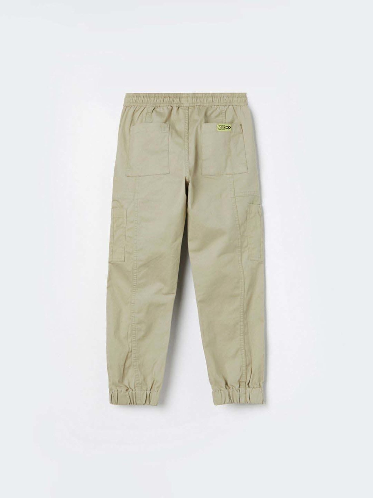 Fame Forever by Lifestyle Boys Khaki Cotton Solid Woven Bottom