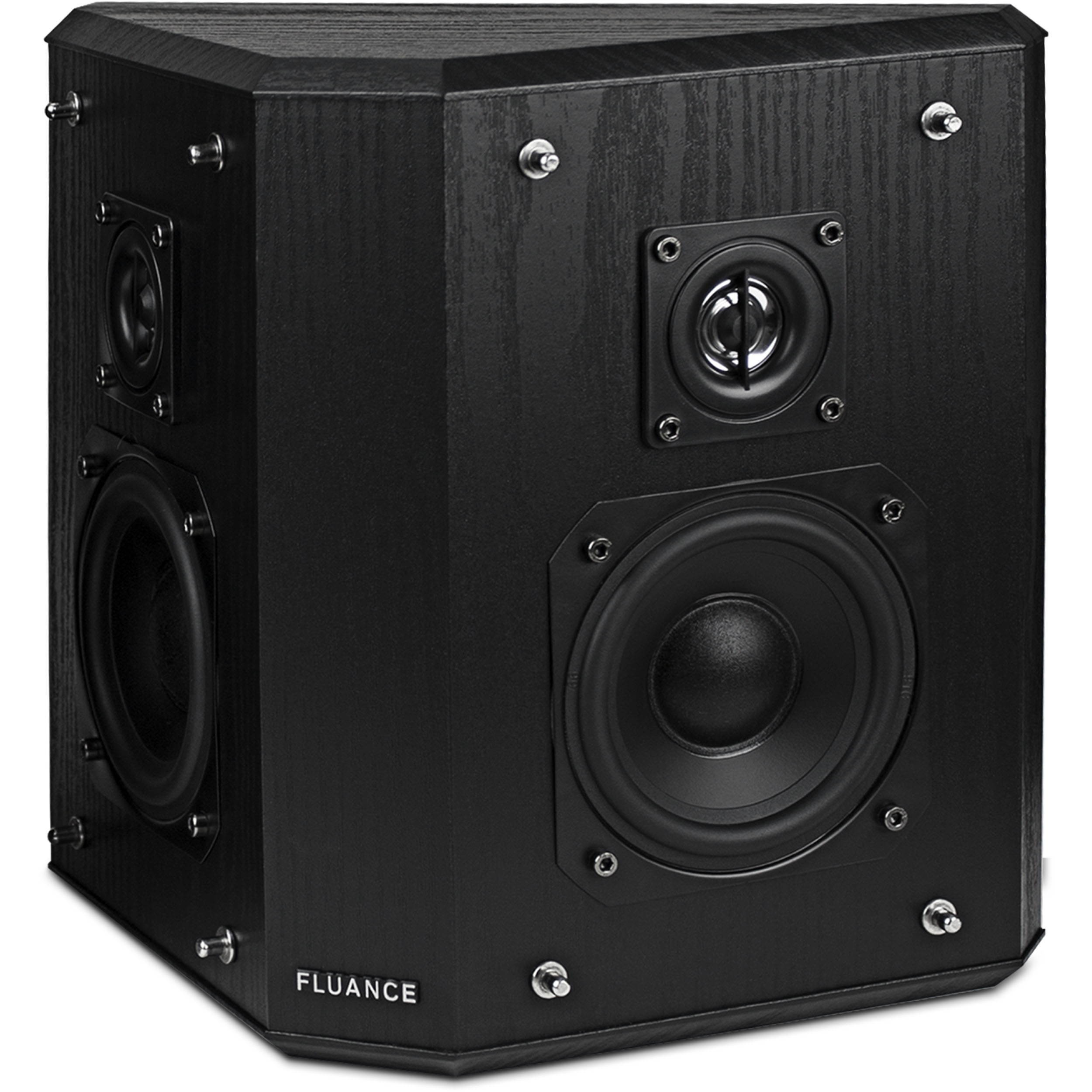 Fluance Elite High Definition 2-Way Bipolar Surround Speakers for Wide Dispersion Surround Sound in Home Theater Systems - Black Ash/Pair (SXBP2)