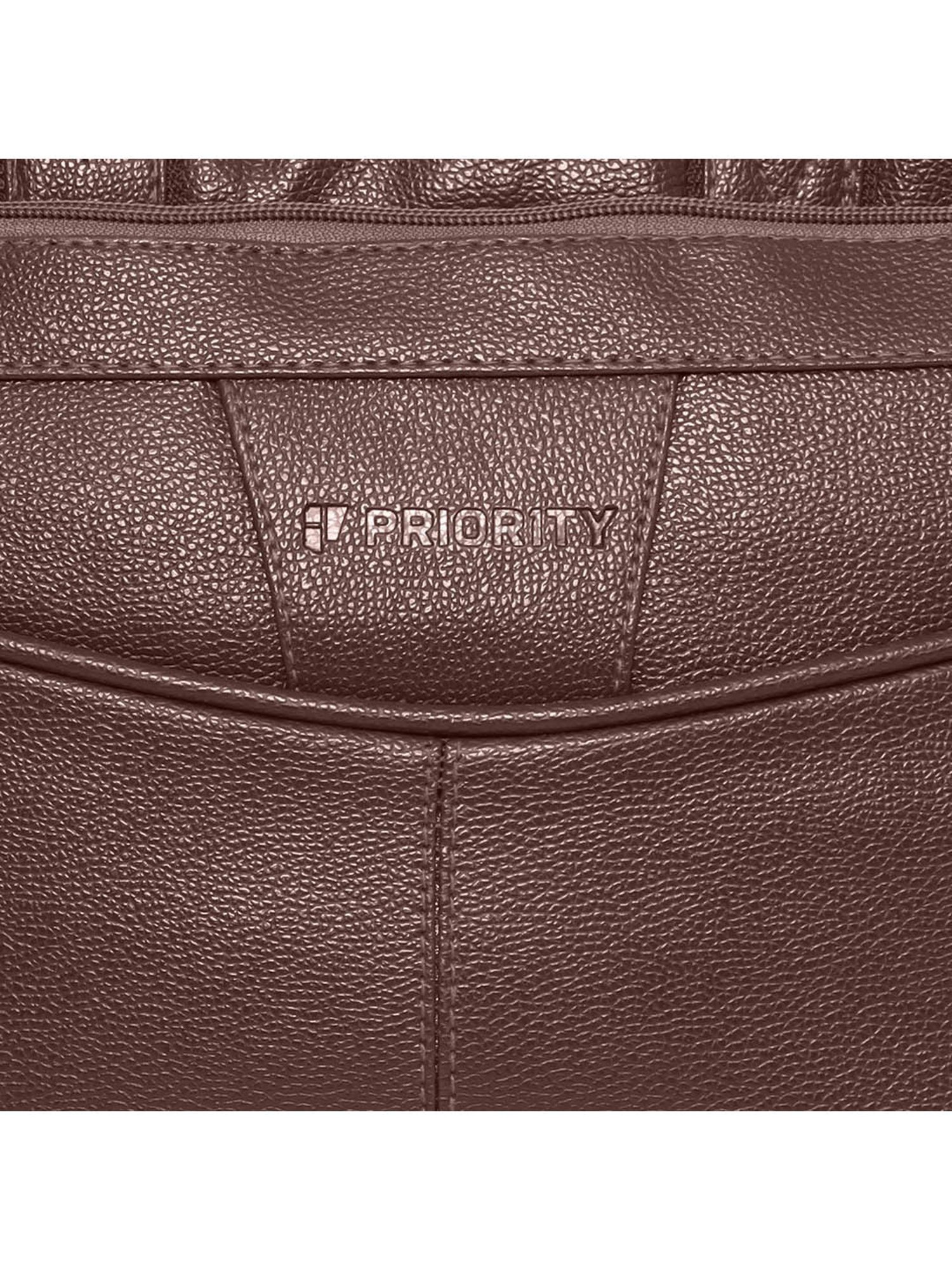 Priority Brown Synthetic Large Messenger Bag