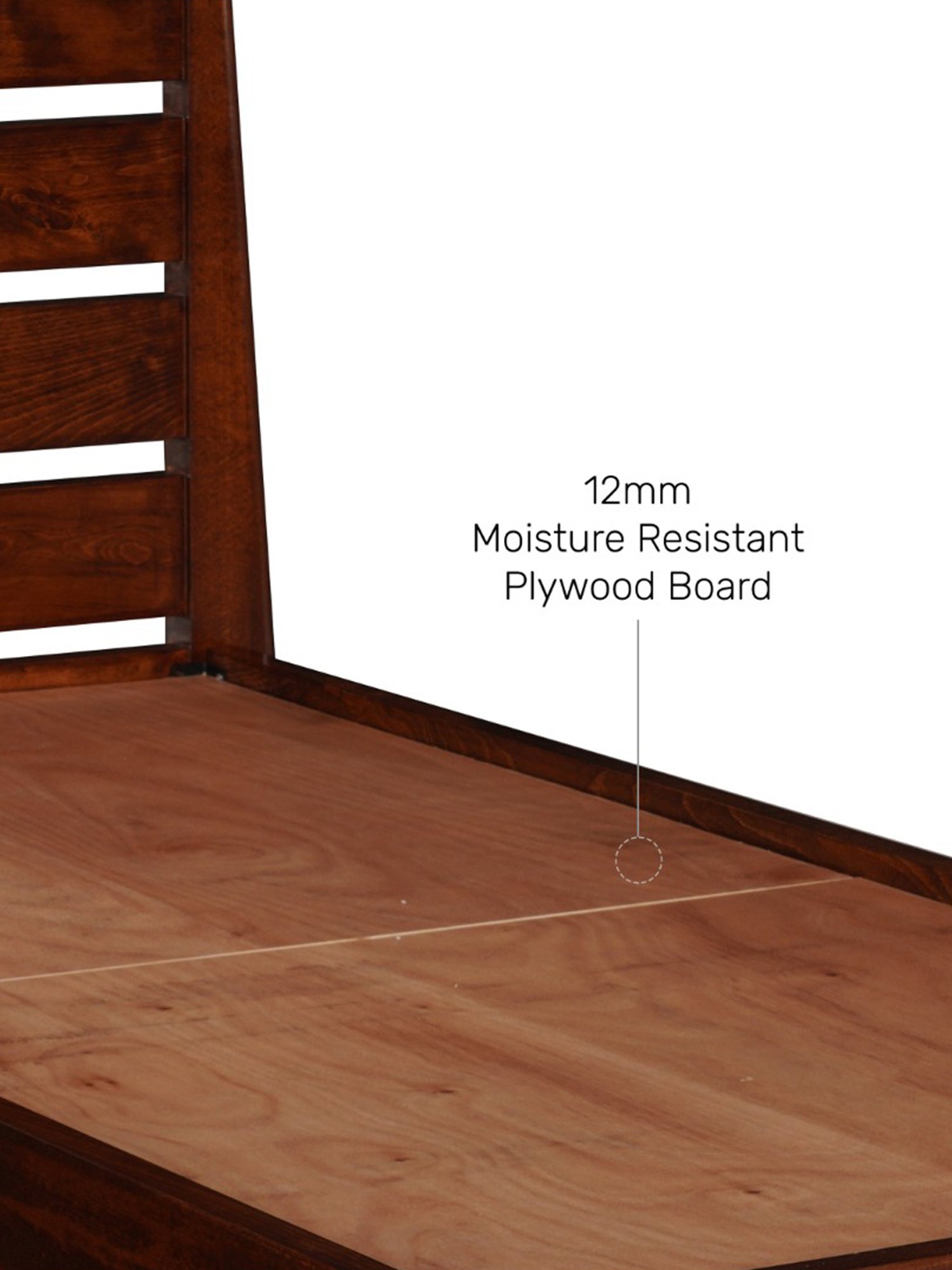 Pure Leed Solid Wood Single Bed In Brown Colour