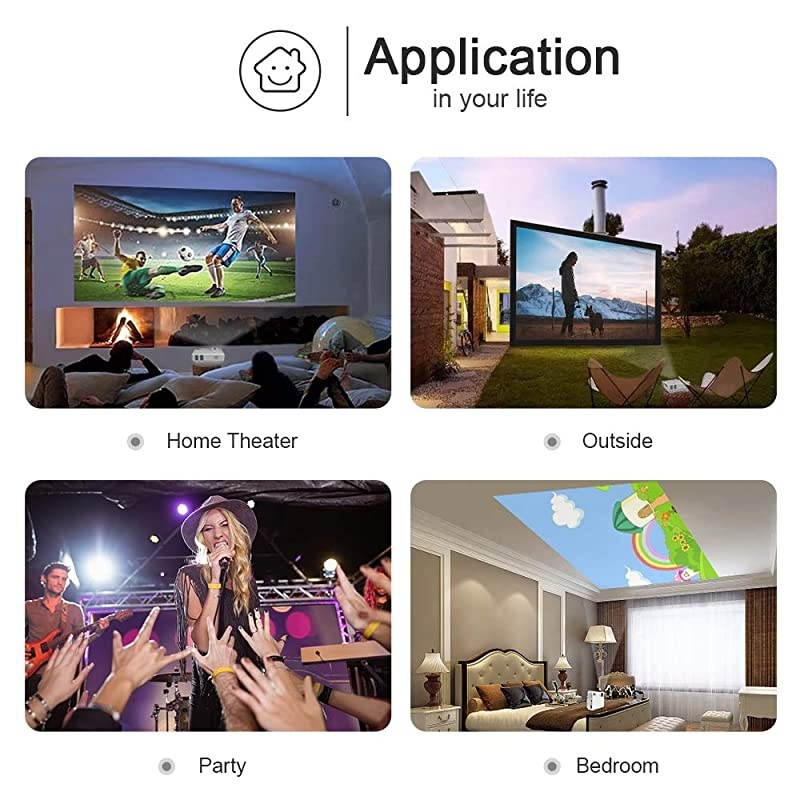 HI04 Mini Projector Outdoor Movie Projector with 100Inch Projector Screen 1080P Supported Compatible with TV Stick Video Games HDMIUSBTFVGAAUXAV Latest Upgrade