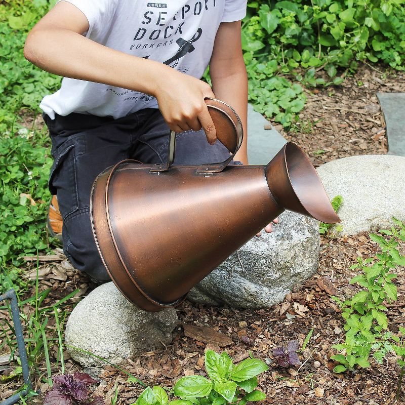 12.25" Large Galvanized Steel Watering Jug Antique Copper Plated - ACHLA Designs