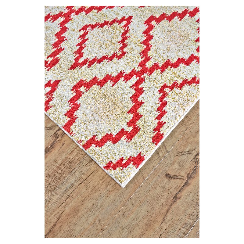 2'2"X4' Geometric Woven Accent Rugs Red - Weave & Wander