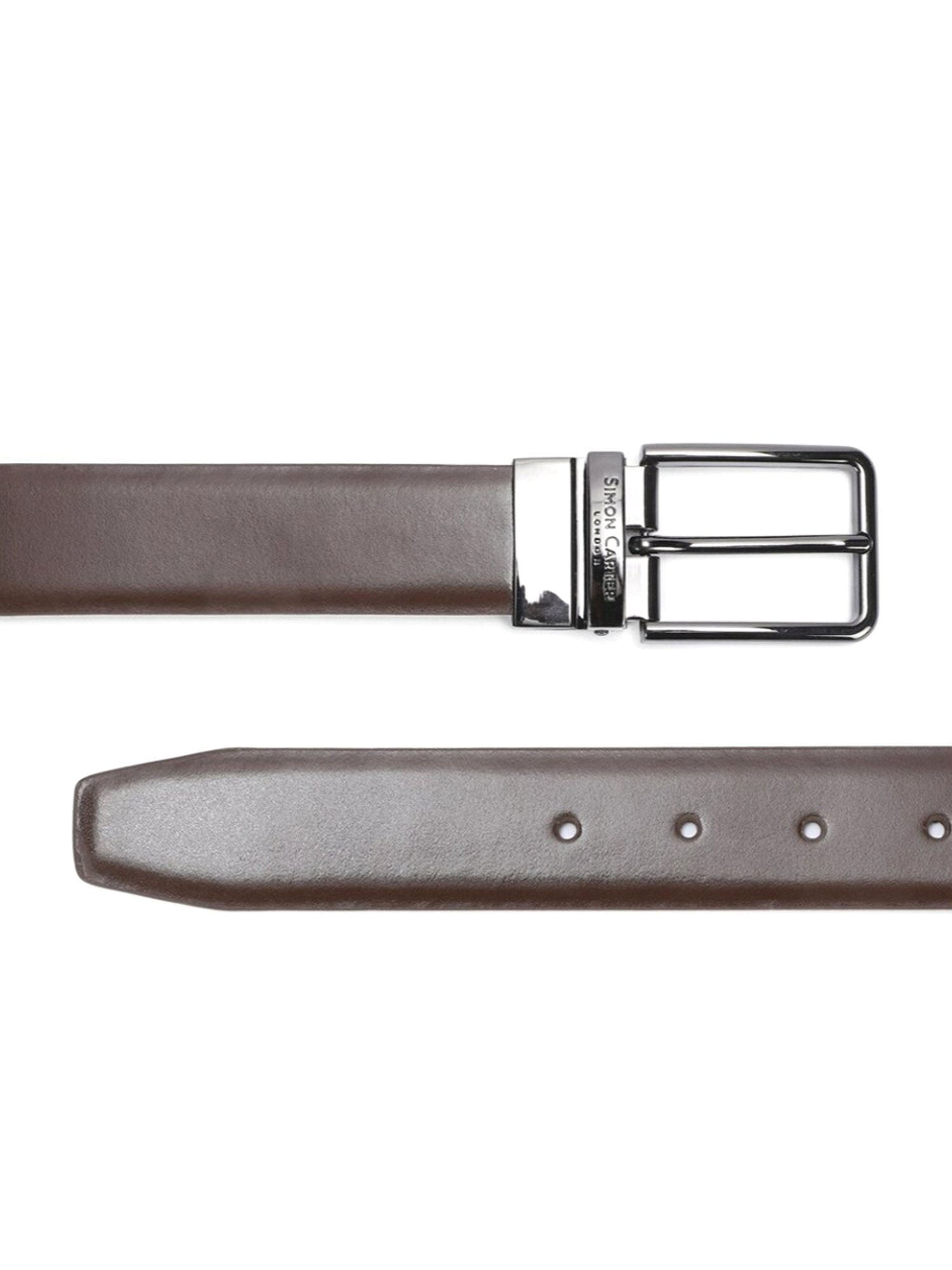 Simon Carter Brown Leather Casual Belt for Men