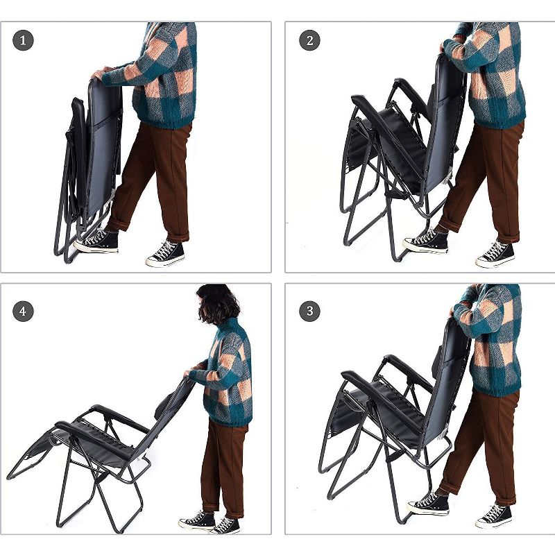 Copa Backpack Single Position Folding Aluminum Beach or Poolside Lounge Chair with Backpack Straps, Dark Blue