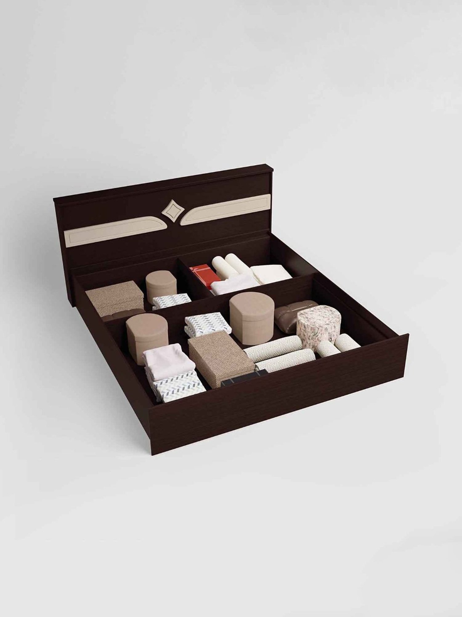 Nilkamal Riva Black Engineered Wood King Size Bed with Storage