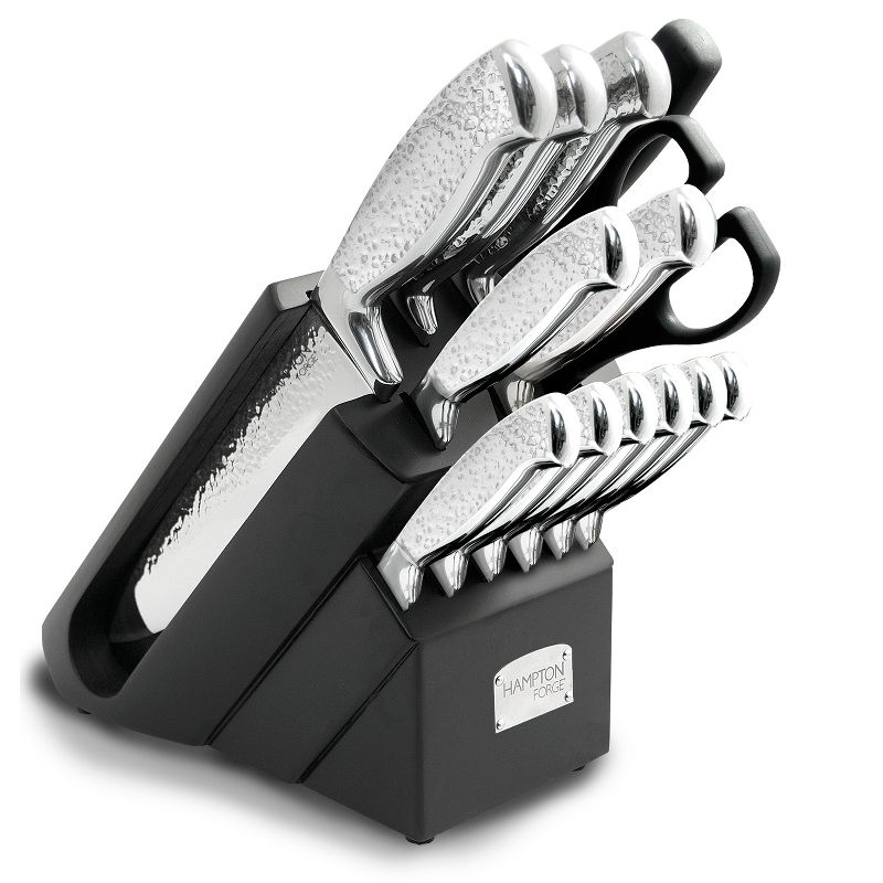 Hampton Signature Argentum Hammered - 14pc Knife Block Set, Forged