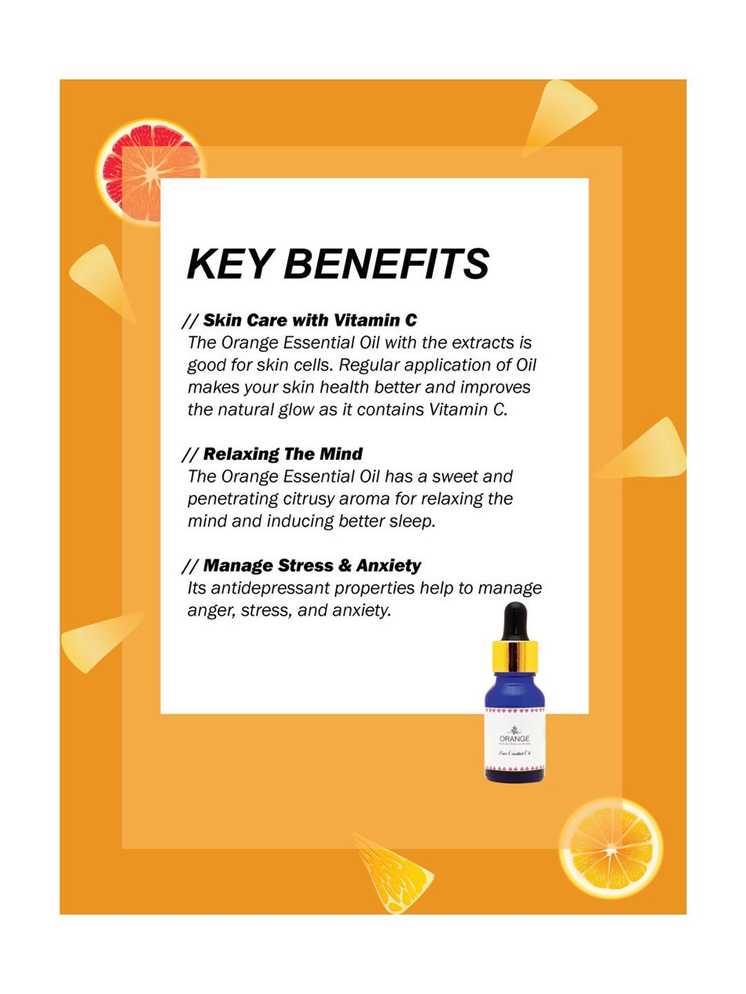 Holistic Healings By Shaveta Orange Essential Oil - 15 ml