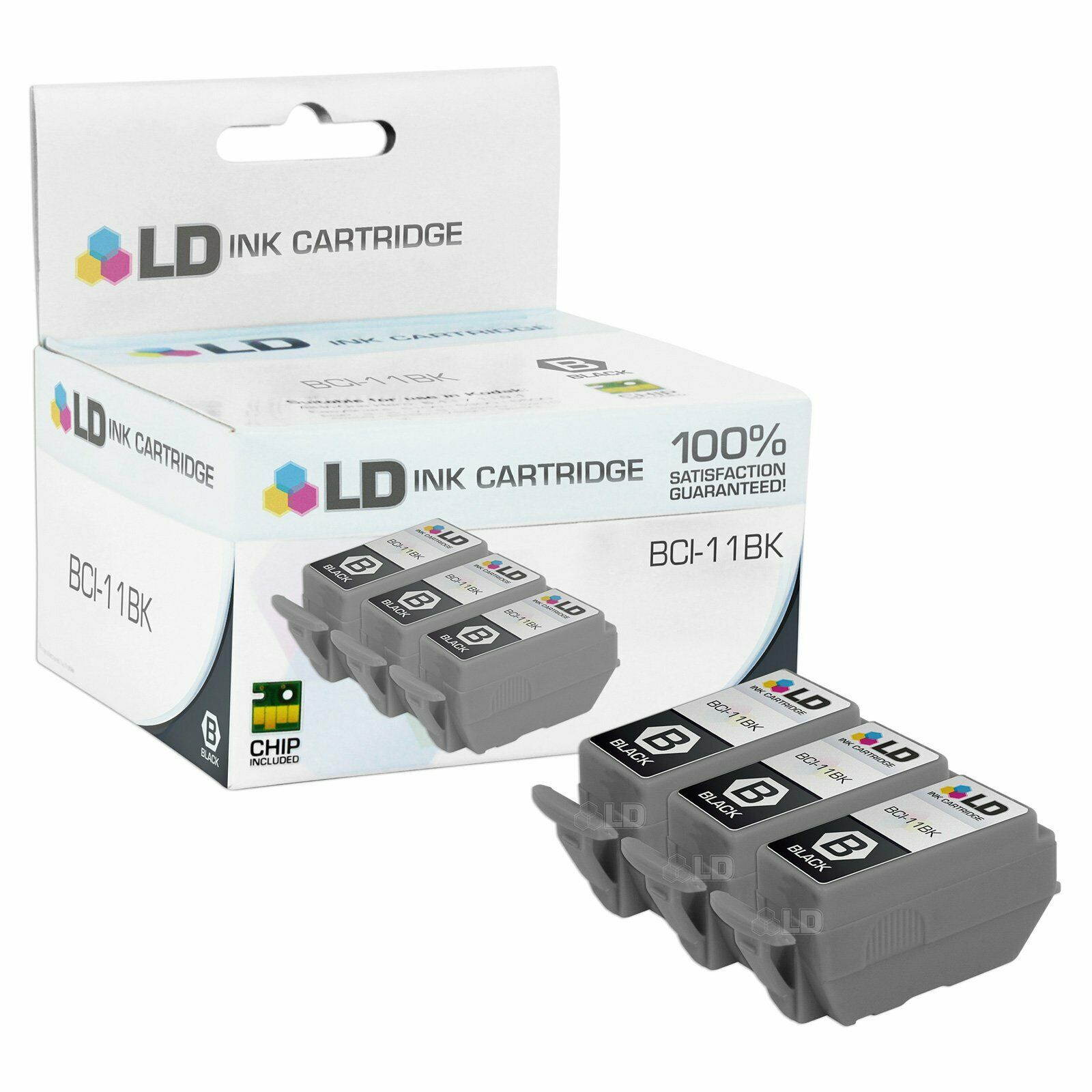 LD Compatible Canon BCI-11 Set of 12 Cartridges: 6 BCI-11BK / 6 BCI-11CLR