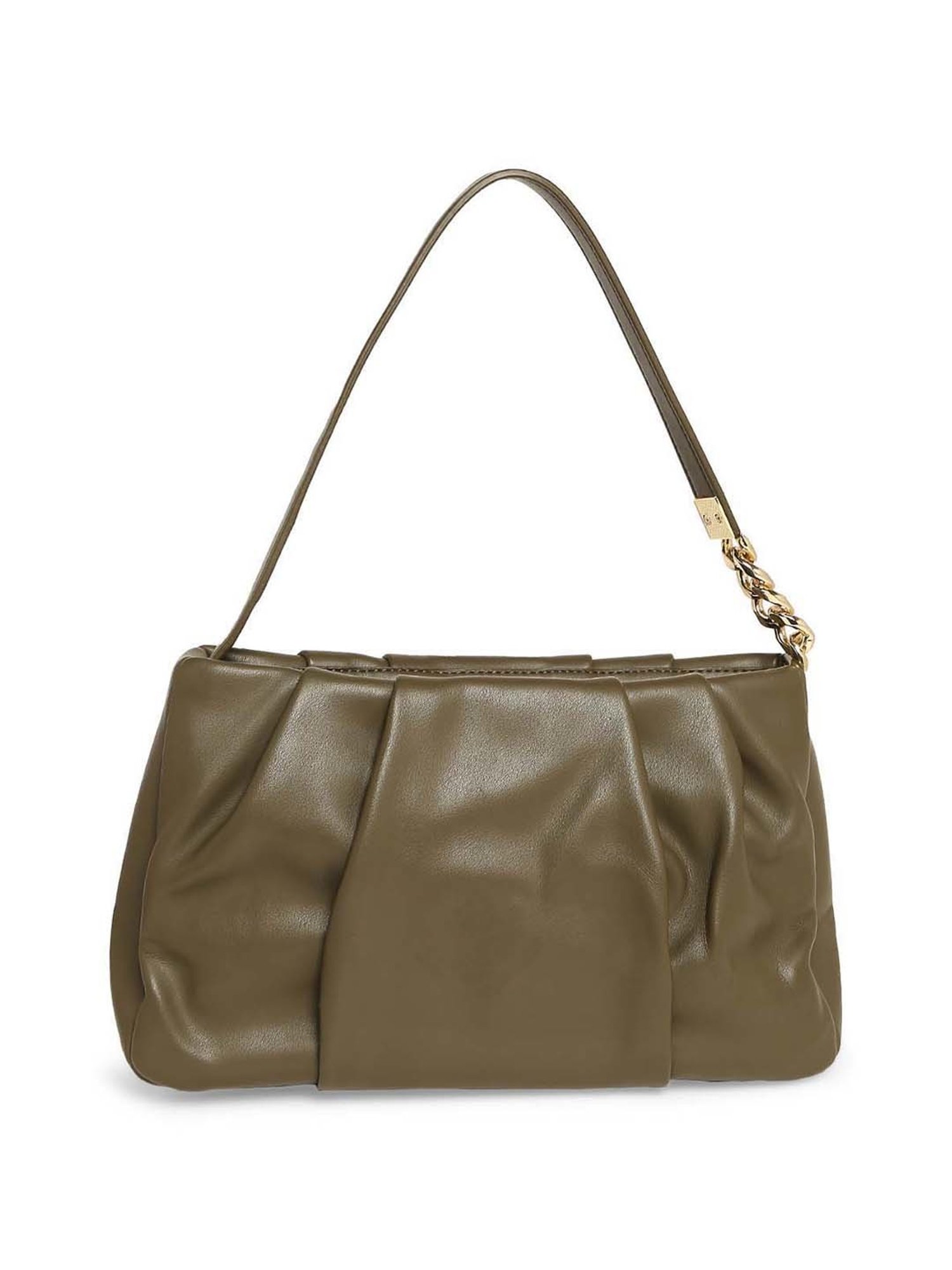 Marina Galanti Olive Textured Medium Baguette Bag