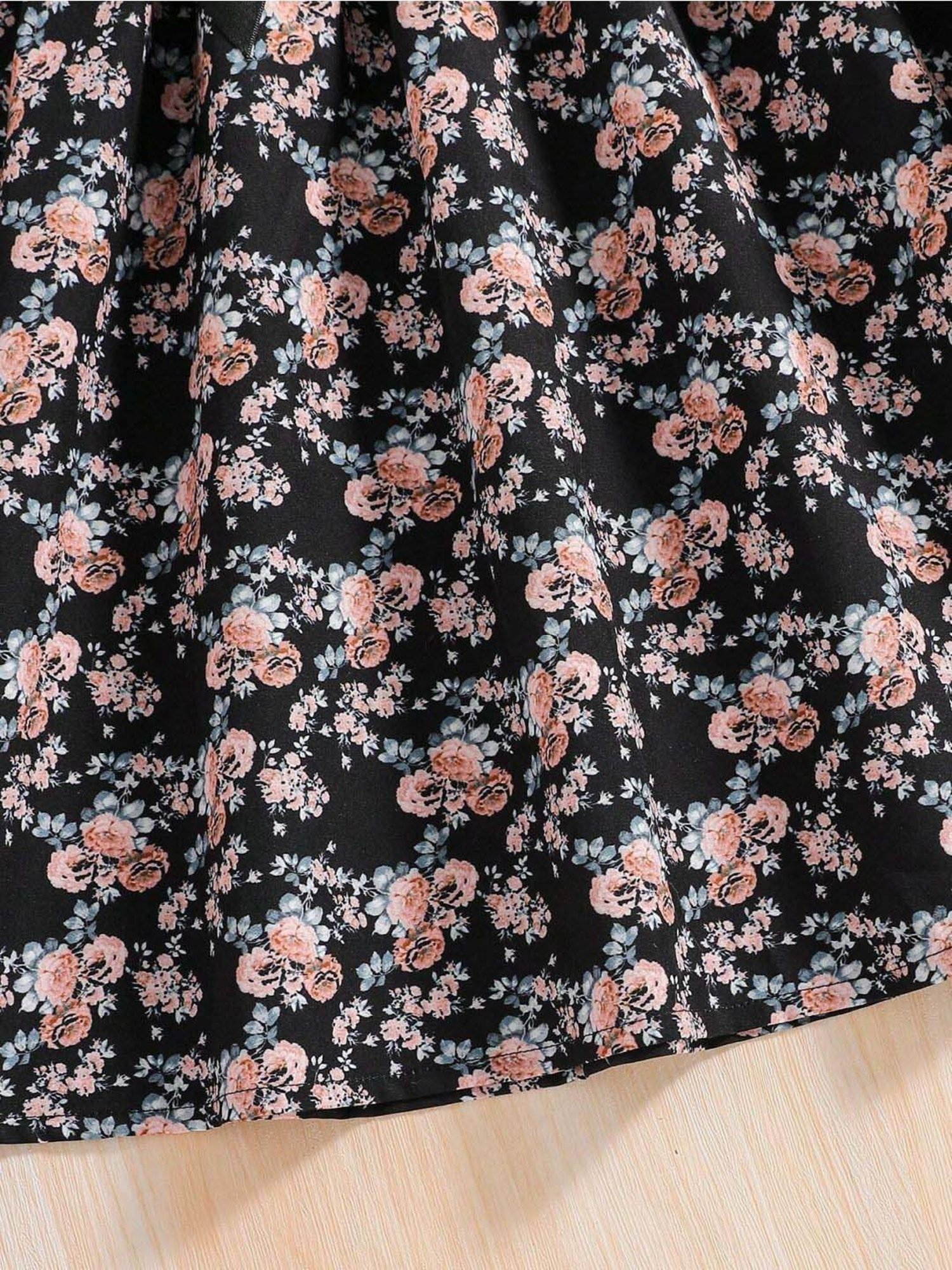 Bolly Lounge Girls Black Floral Full Sleeves Dress