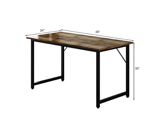 Computer Desk Home Office Desk Gaming Desk Large  Industrial Style Corner Writing Black Student Art Modren Simple Style PC Wood and Metal Desk Workstation,Wood Color,GT48