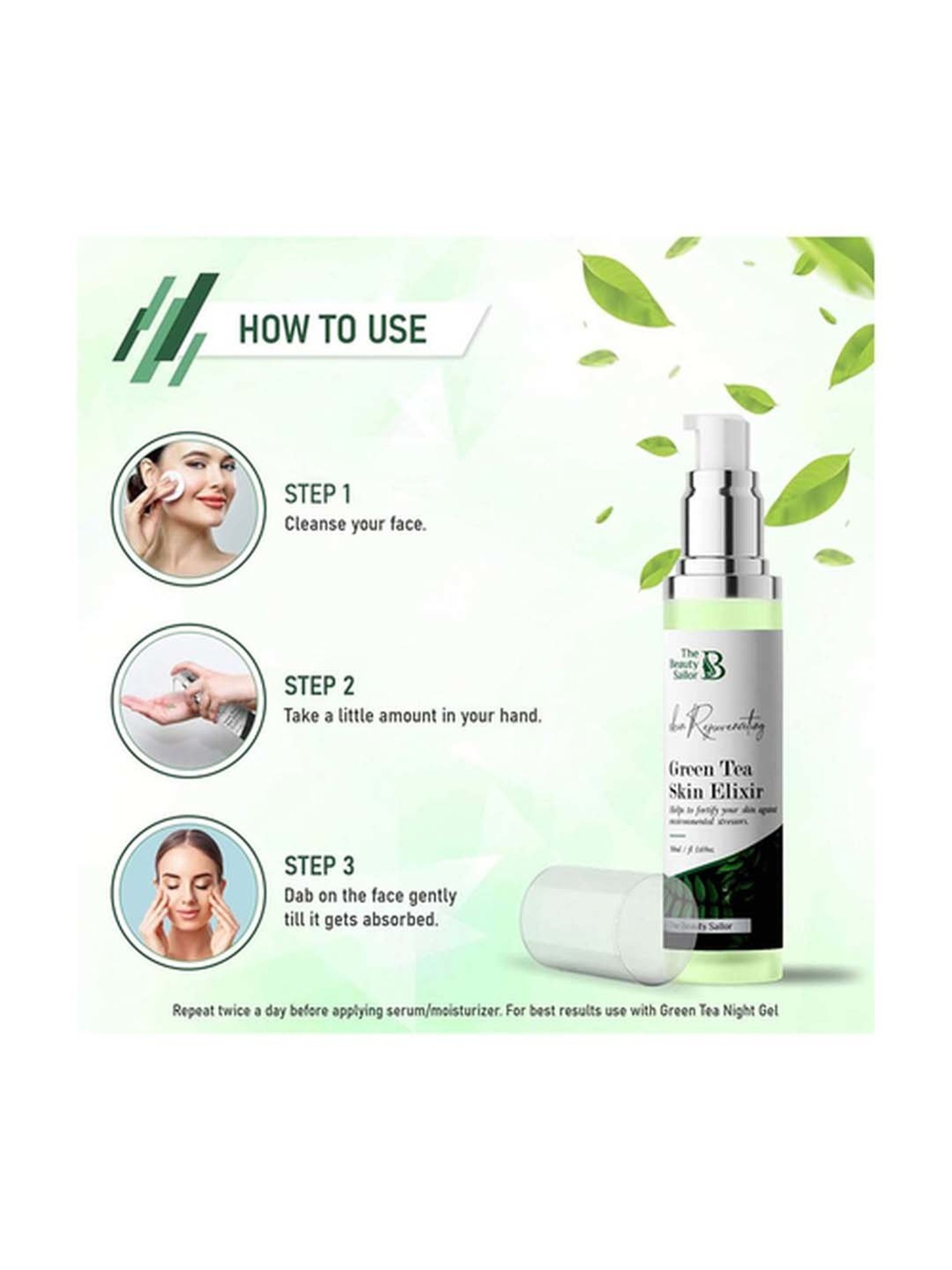 The Beauty Sailor Green Tea Skin Elixir Pack of 2 - 100 ml