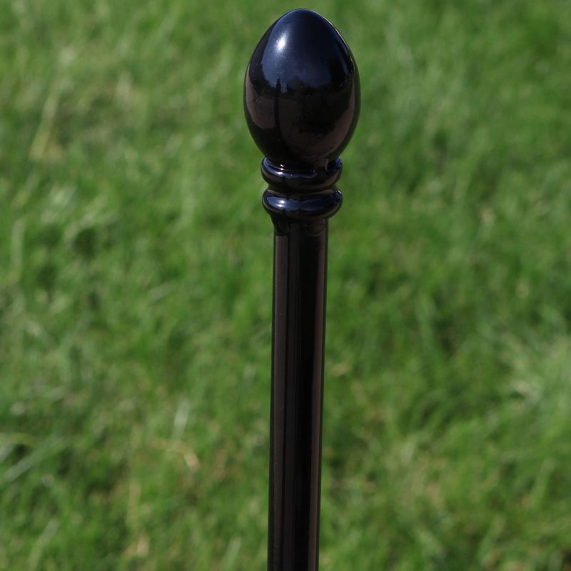3' Iron Fence Post - Black - Sunnydaze Decor